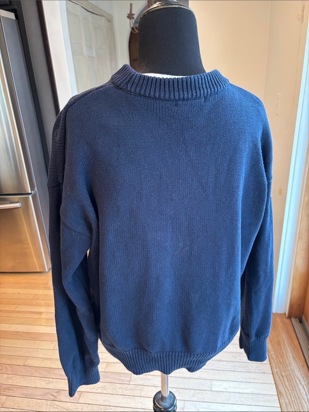 Z Supply Navy Crewneck Sweater with White "beach" Script - Picture 2 of 2